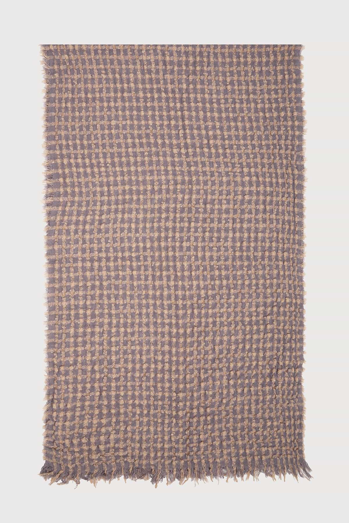 Crinkle Plaid Scarf - Lilac