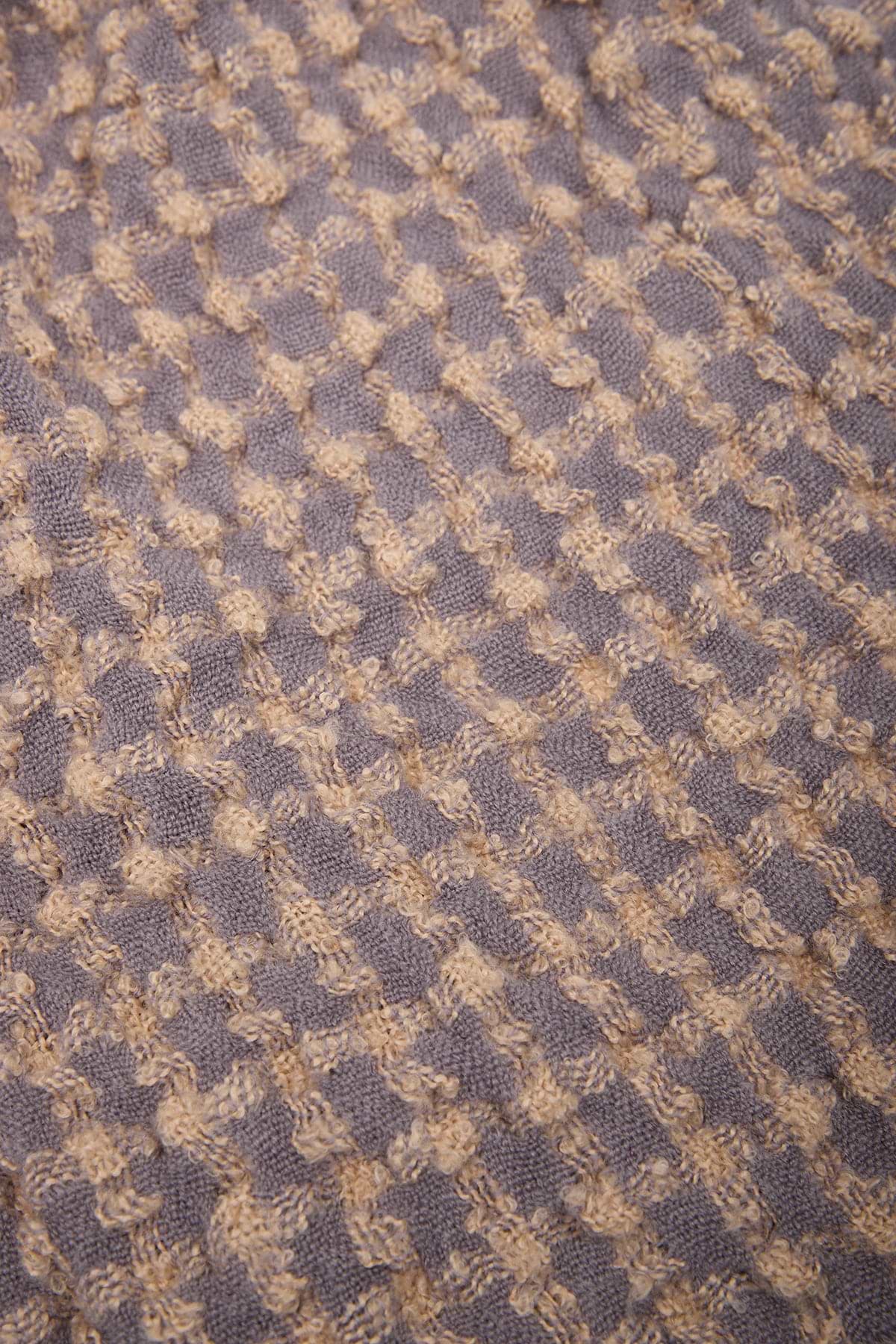 Crinkle Plaid Scarf - Lilac