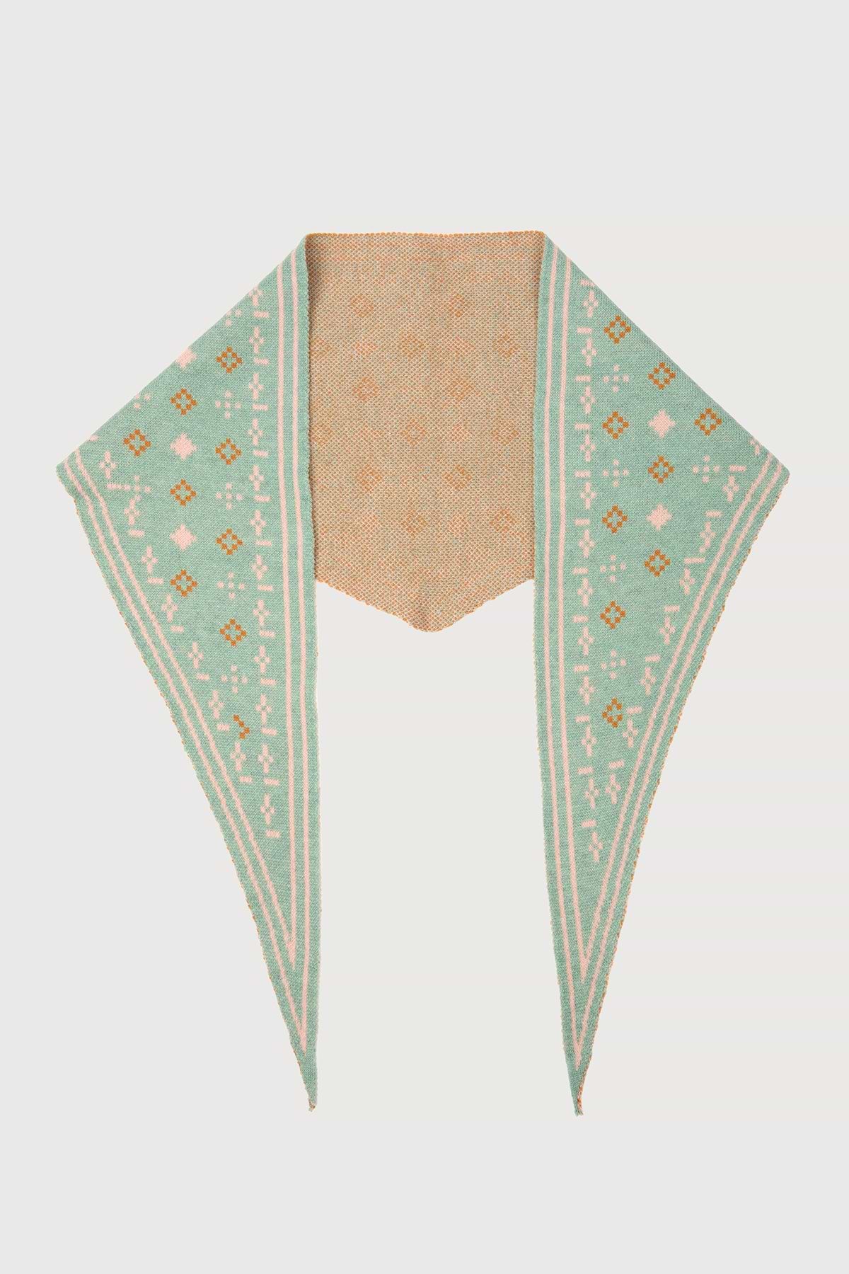 Foulard Knit Triangle Scarf - Light Blue