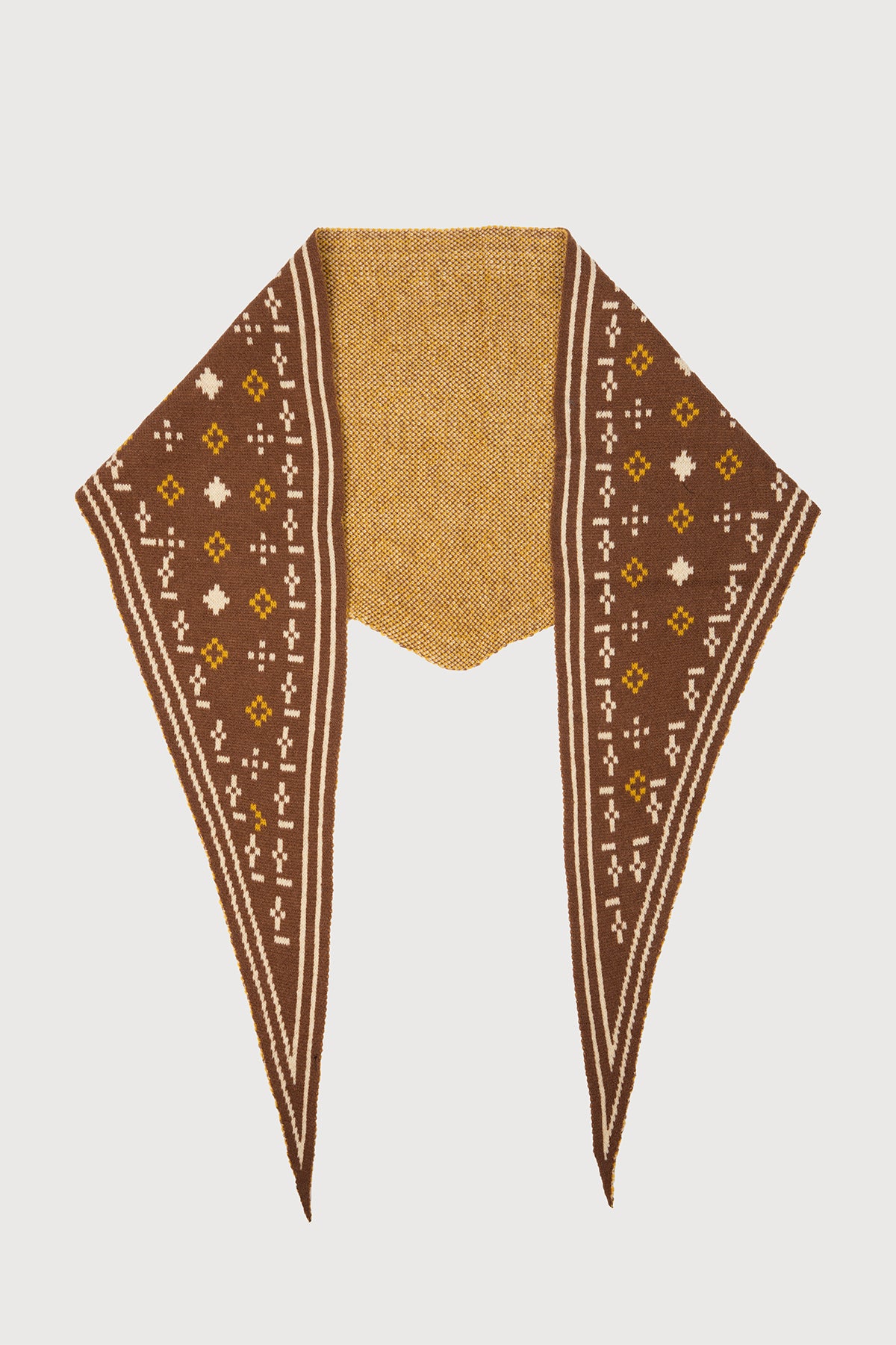 Foulard Knit Triangle Scarf - Brown