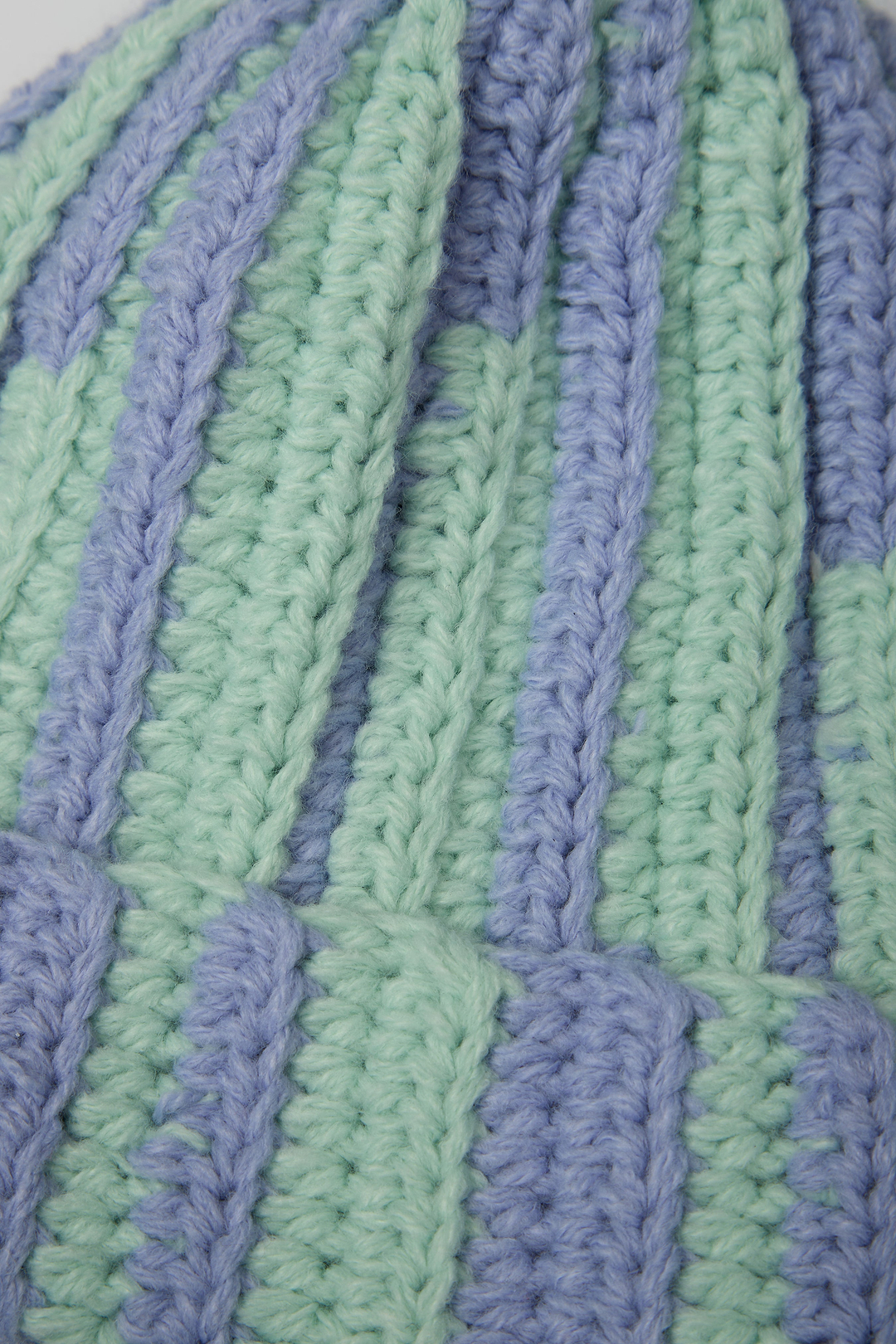 Candy Striped Chunky Beanie - Periwinkle