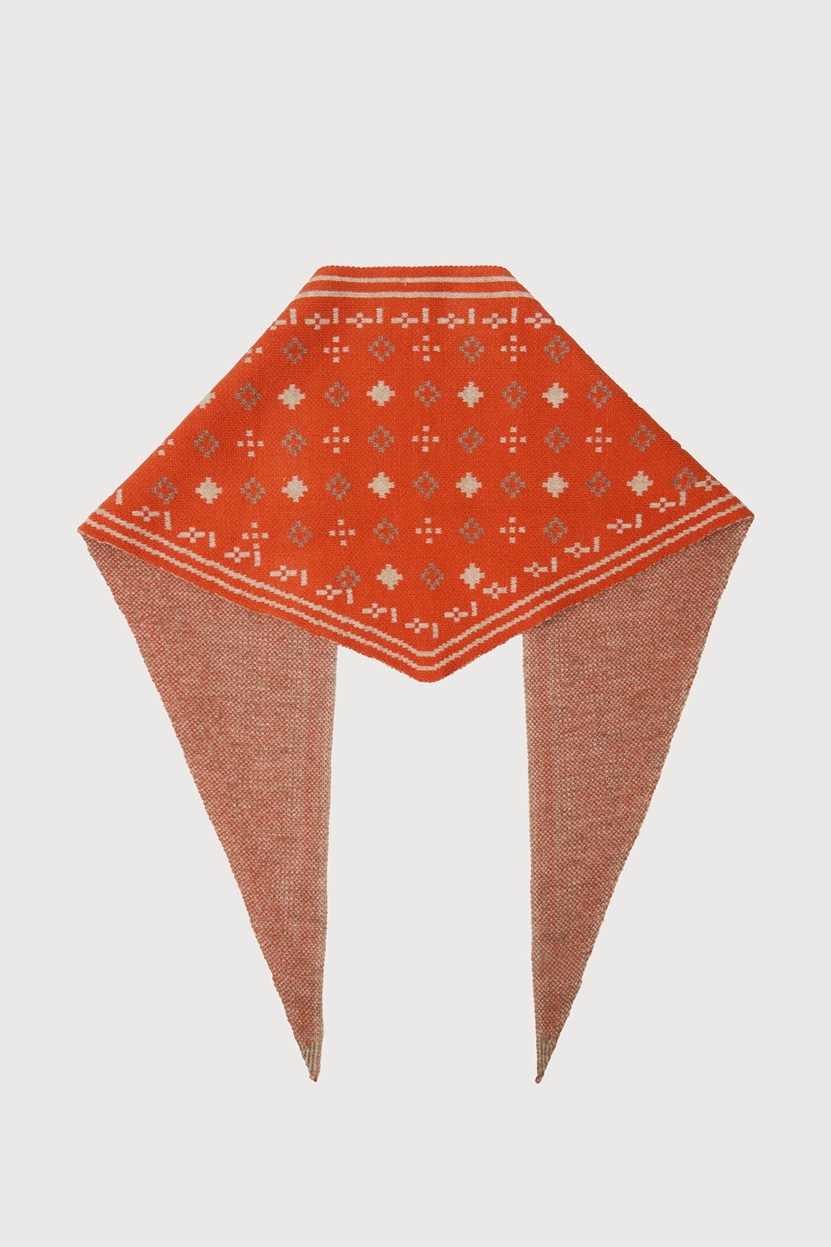 Foulard Knit Triangle Scarf - Dark orange