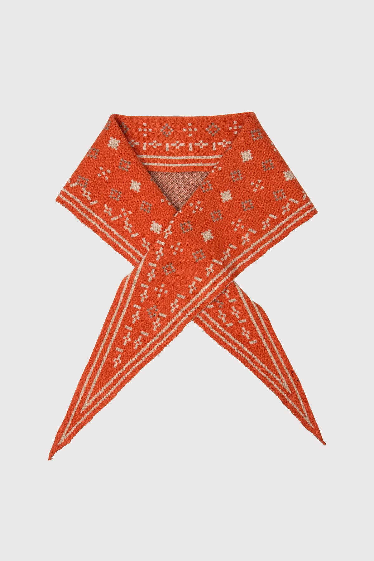 Foulard Knit Triangle Scarf - Dark orange