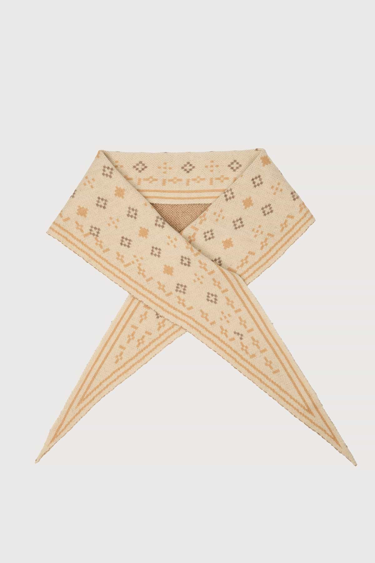 Foulard Knit Triangle Scarf - Cream
