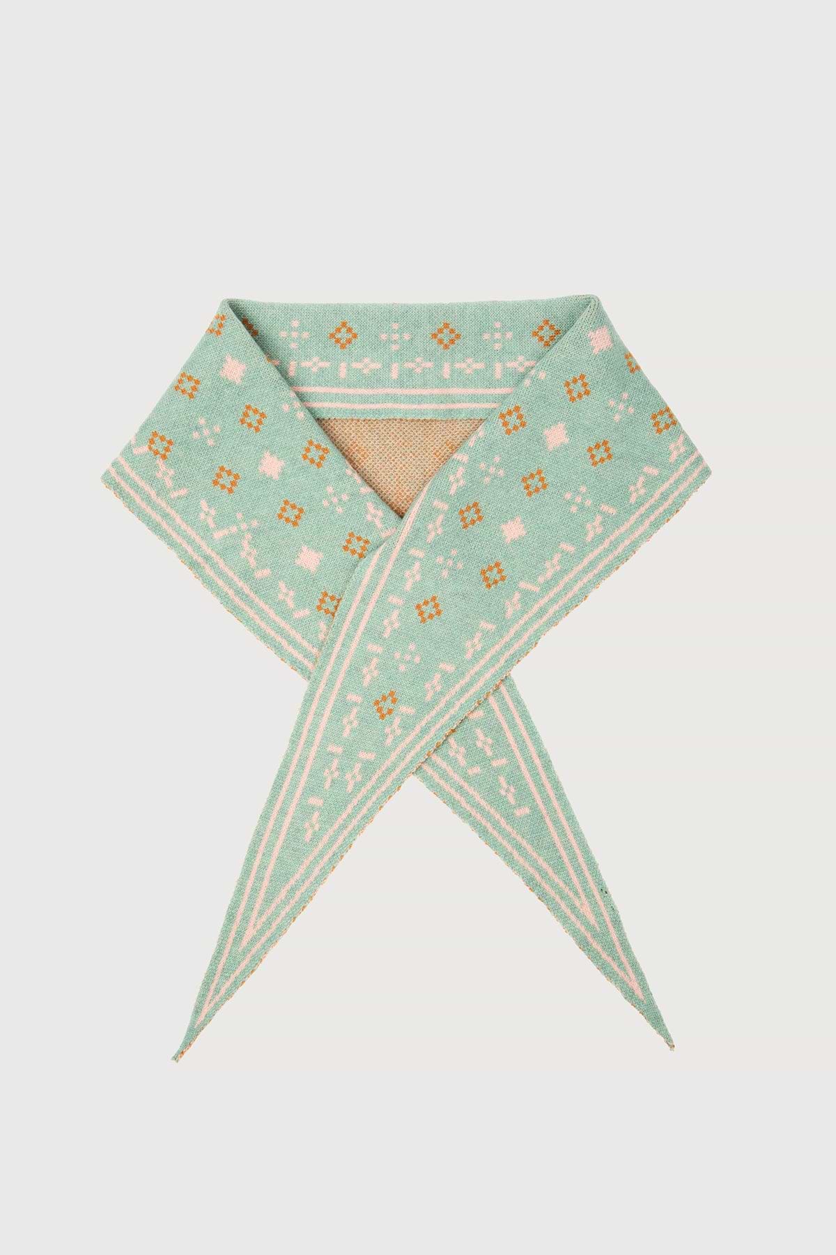 Foulard Knit Triangle Scarf - Light Blue