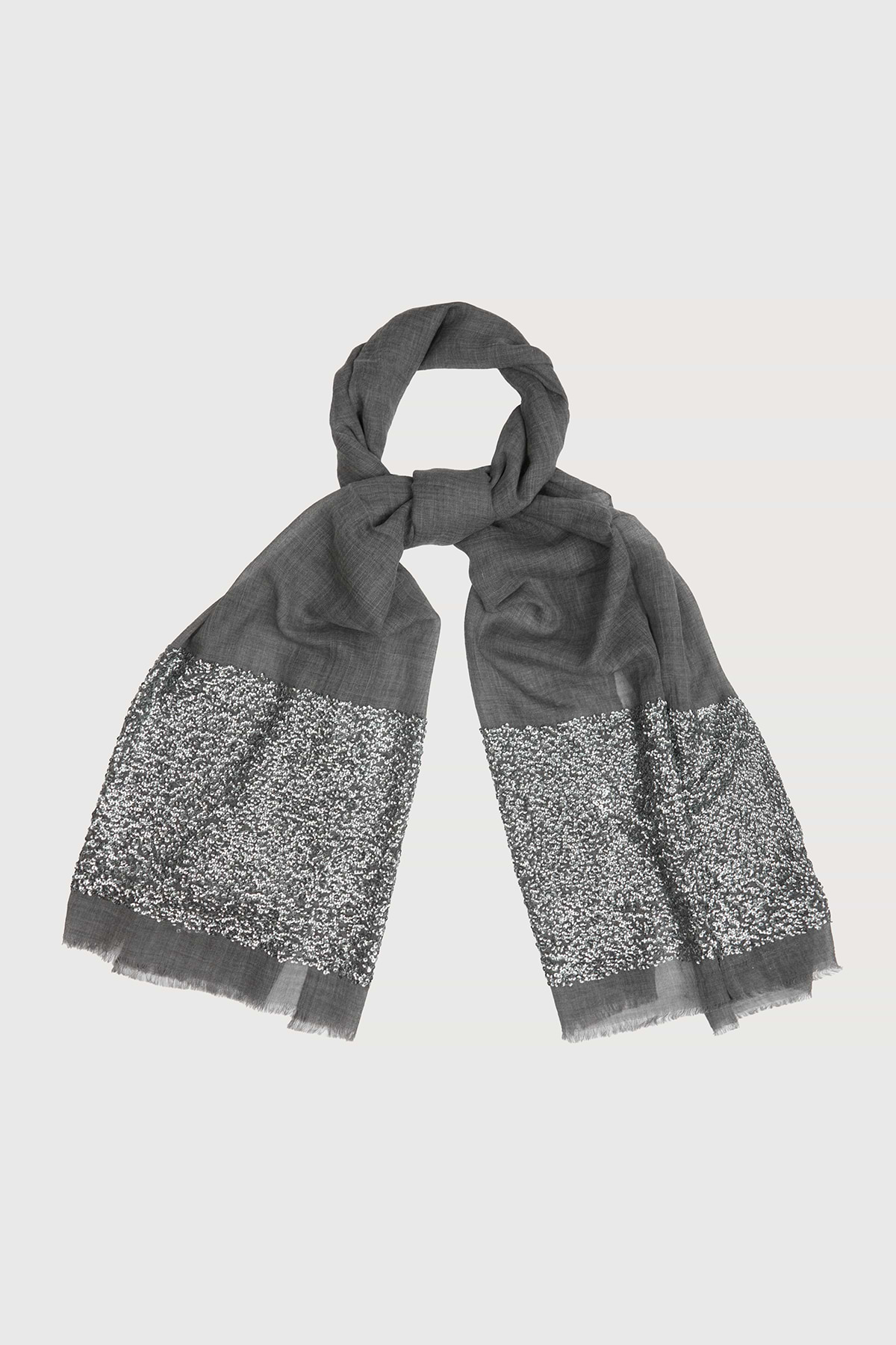 Wool Sparkle Scarf - Gray