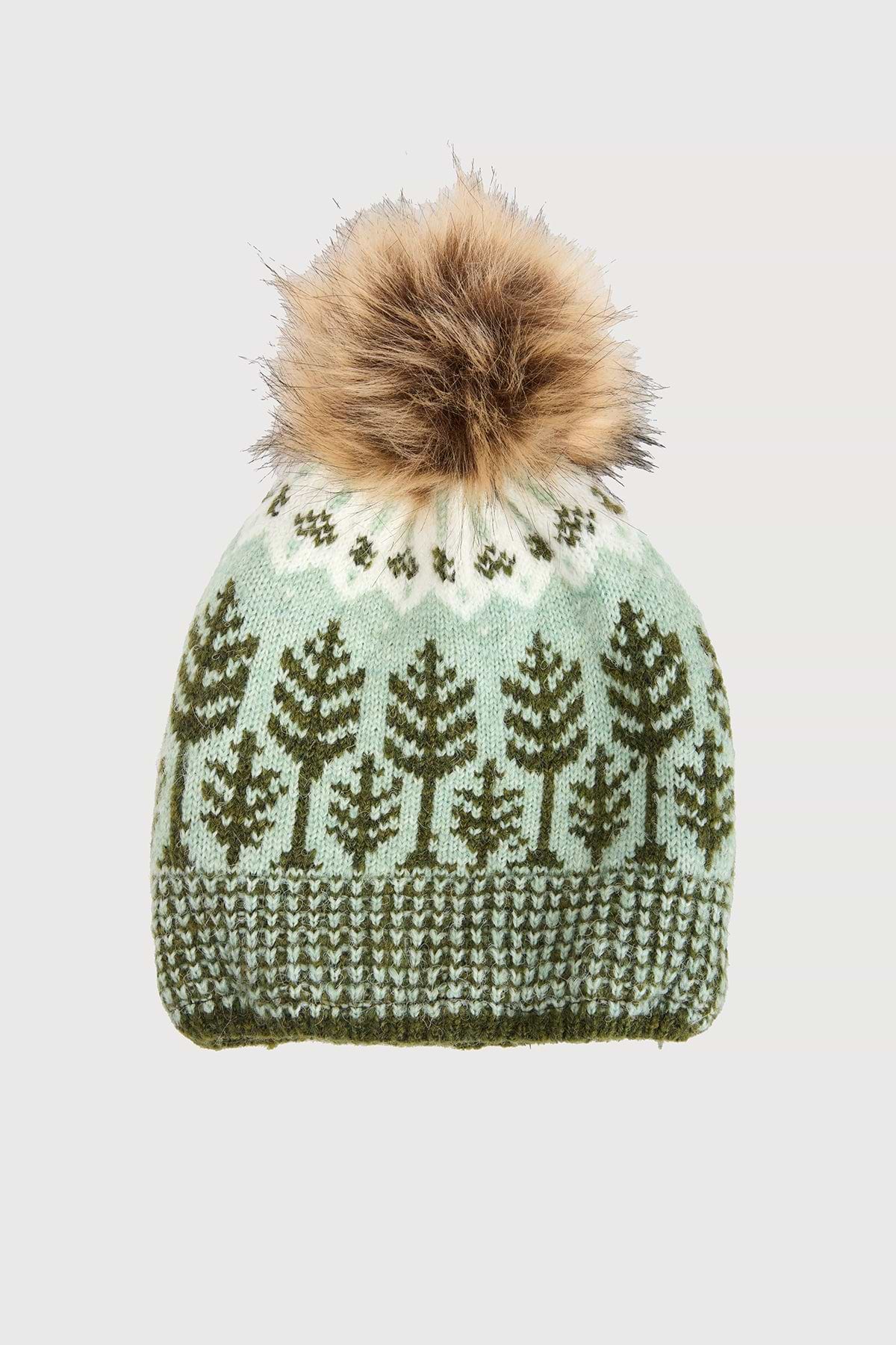 Fair Isle Forest Snow Hat - Moss