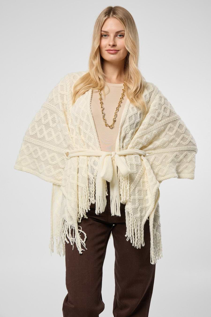 Cable Fringe Ruana
