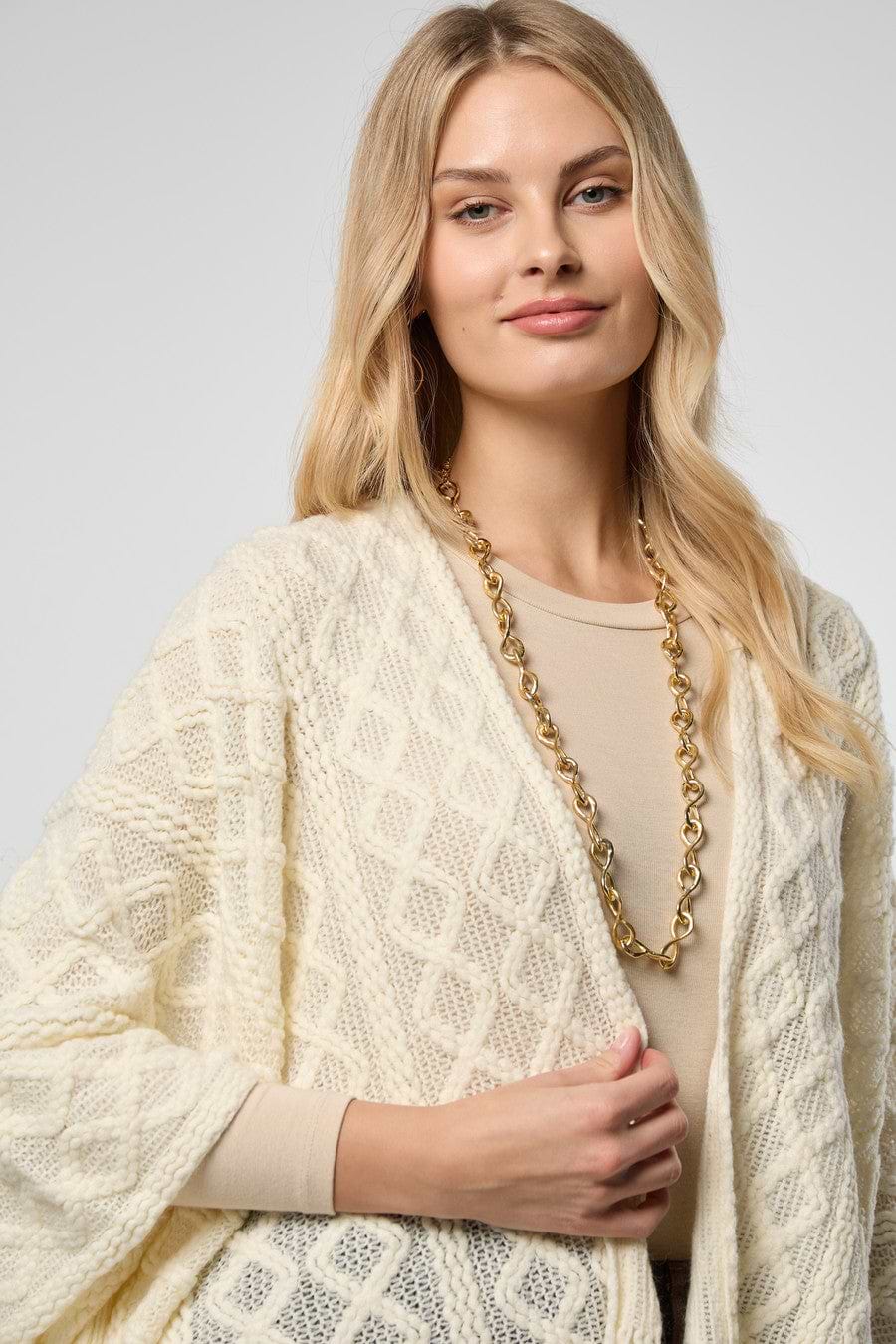 Cable Fringe Ruana