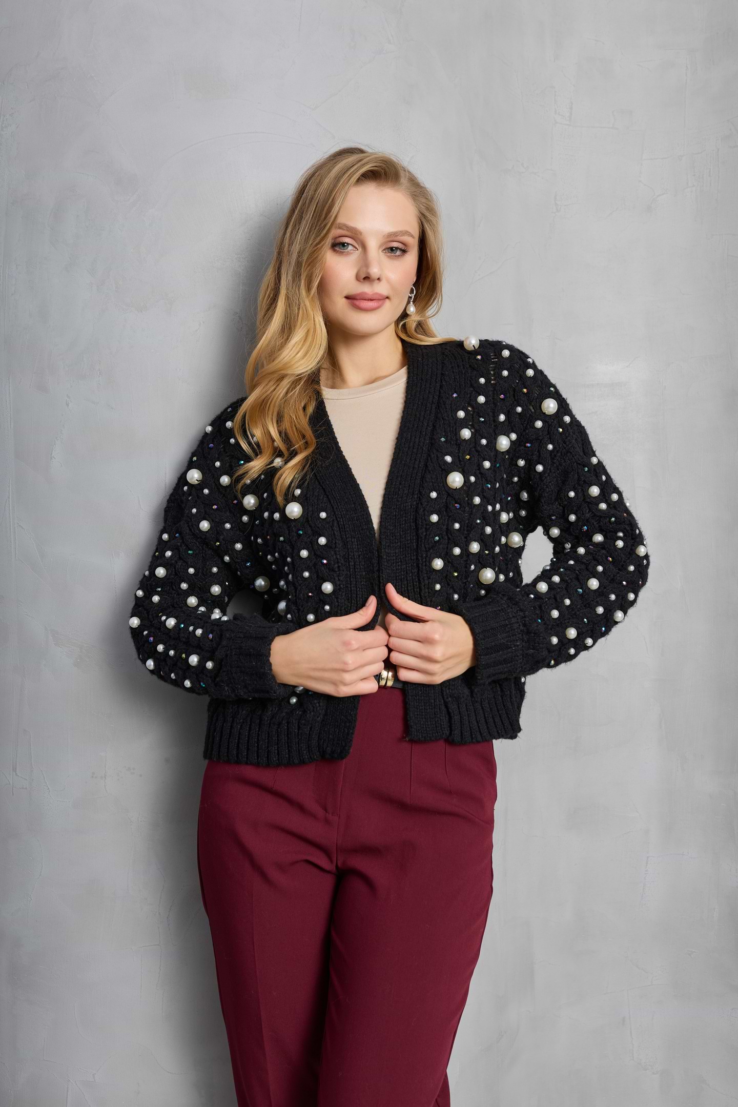 Holiday Pearl Knit Cardigan | SAACHI