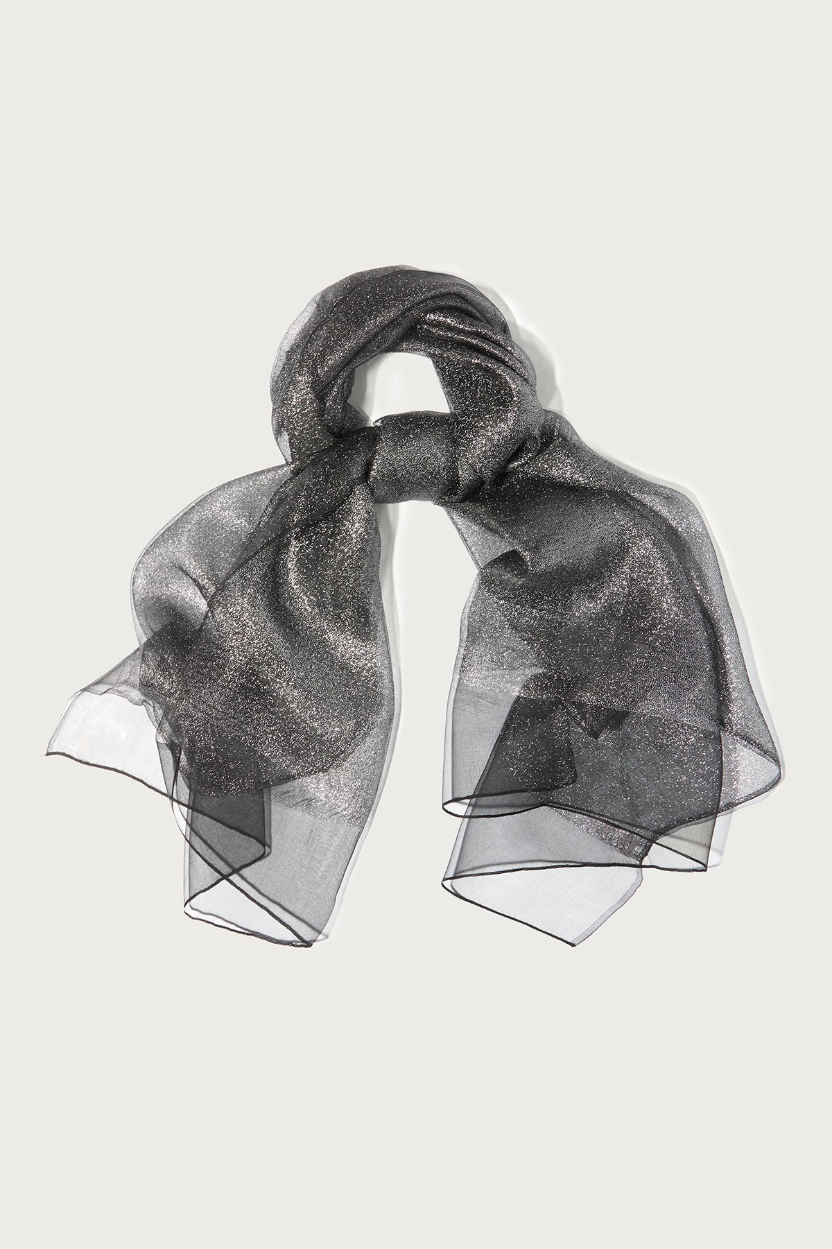 Glitter Dress Scarf - Black Silver