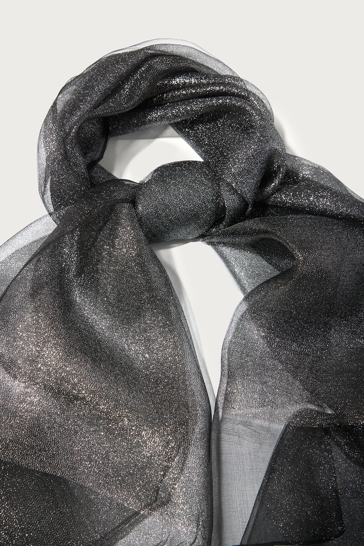 Glitter Dress Scarf - Black Silver