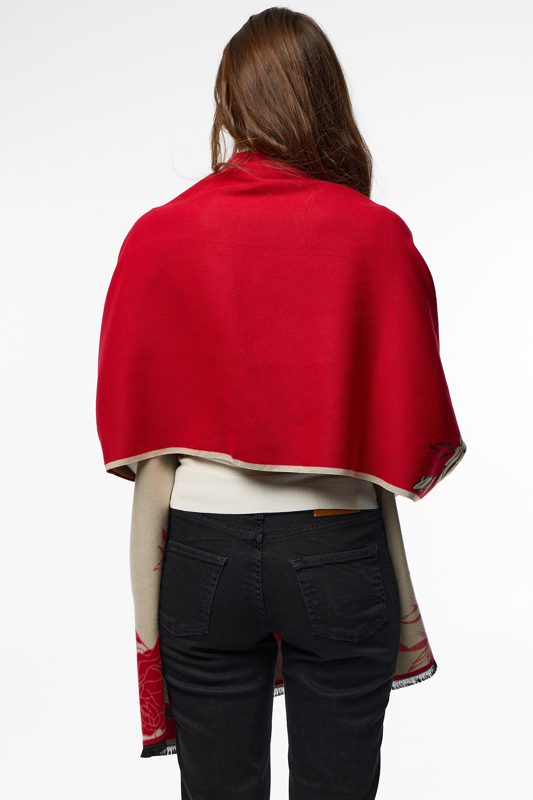 Bold Floral Reversible Scarf - Maroon