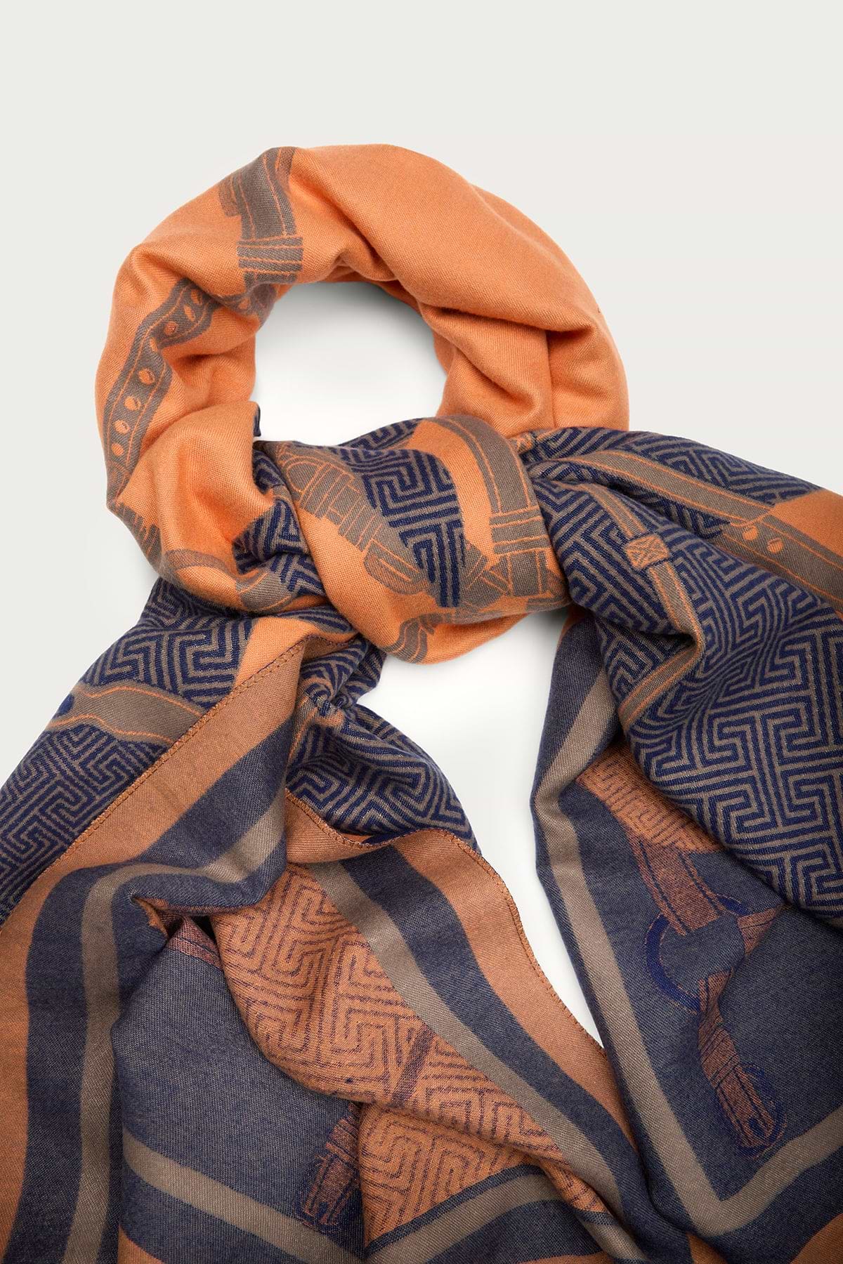 Equestrian Reversible Scarf - Orange