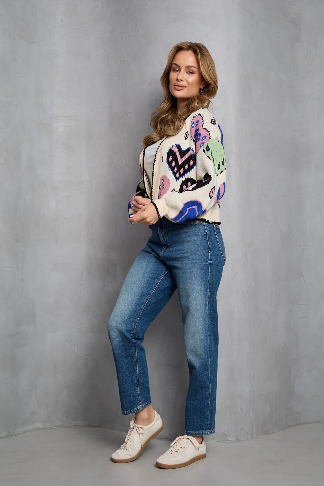 Animal Heart Open Cardigan - Multi