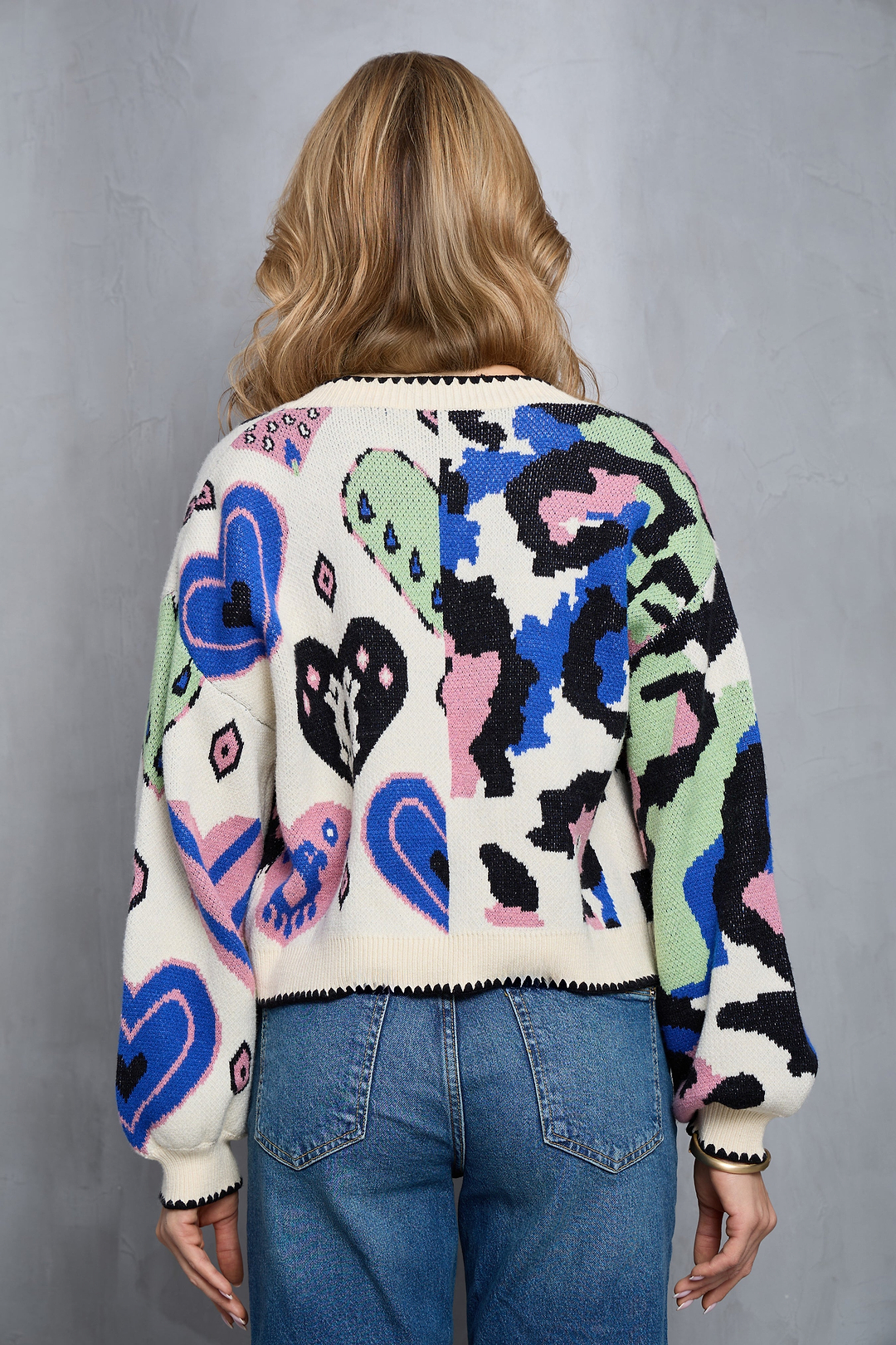 Animal Heart Open Cardigan - Multi