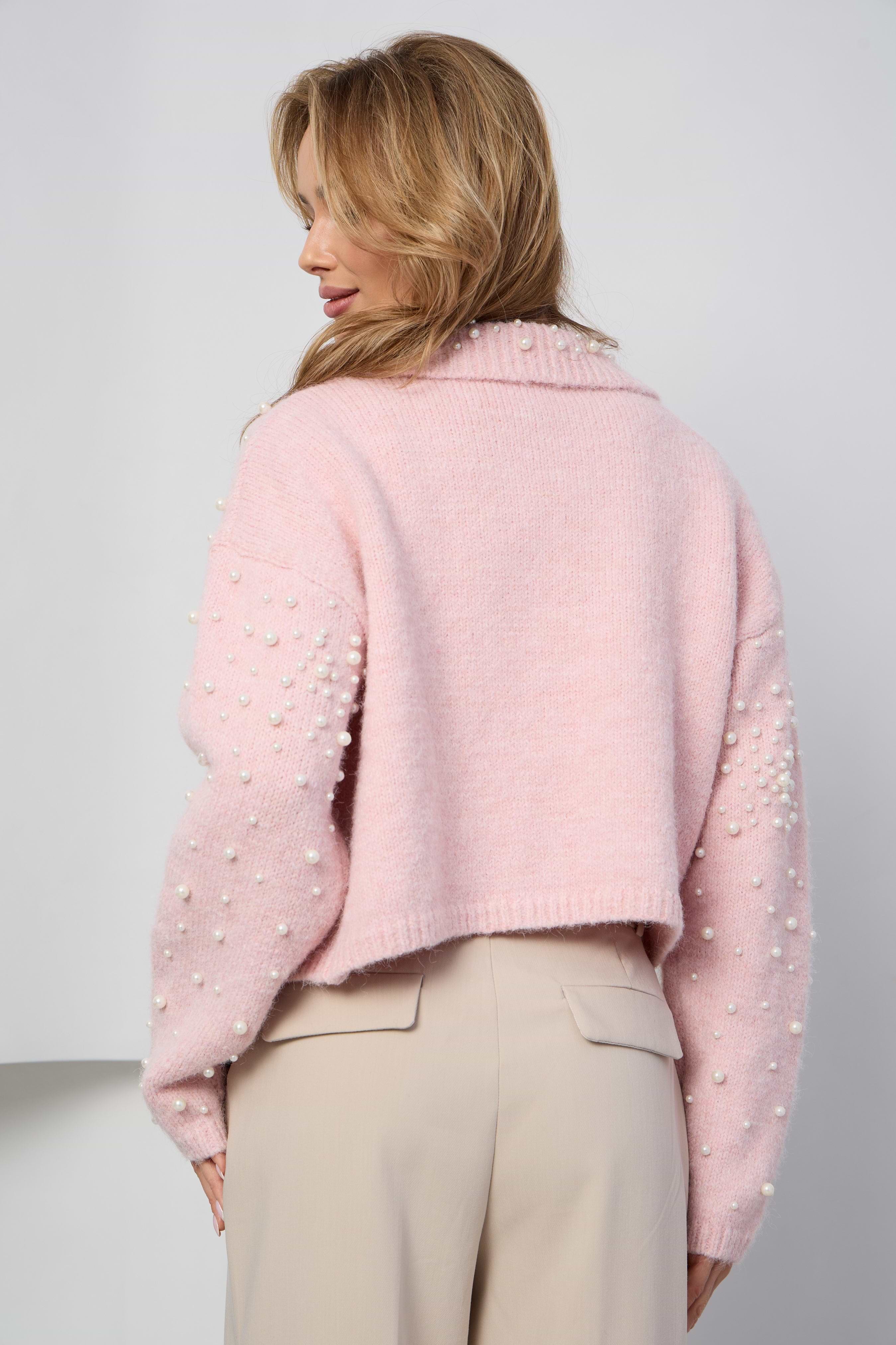 Pearl Collared Open Cardigan | SAACHI