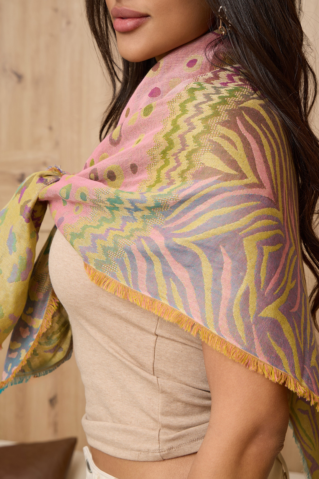 Mixed Animal Print Scarf - Multi