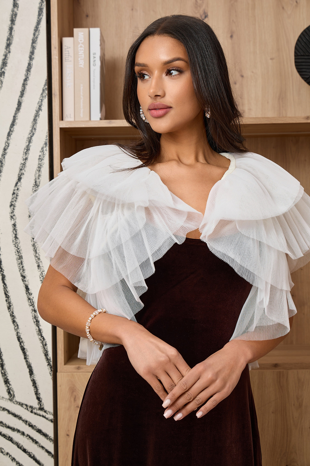 Ruffle Tulle Capelet