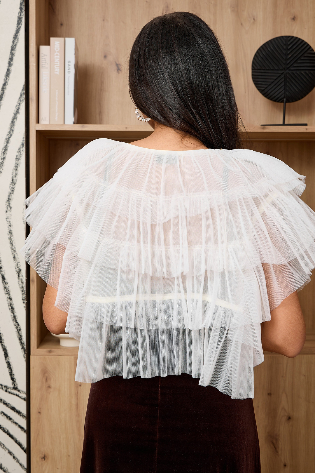 Ruffle Tulle Capelet