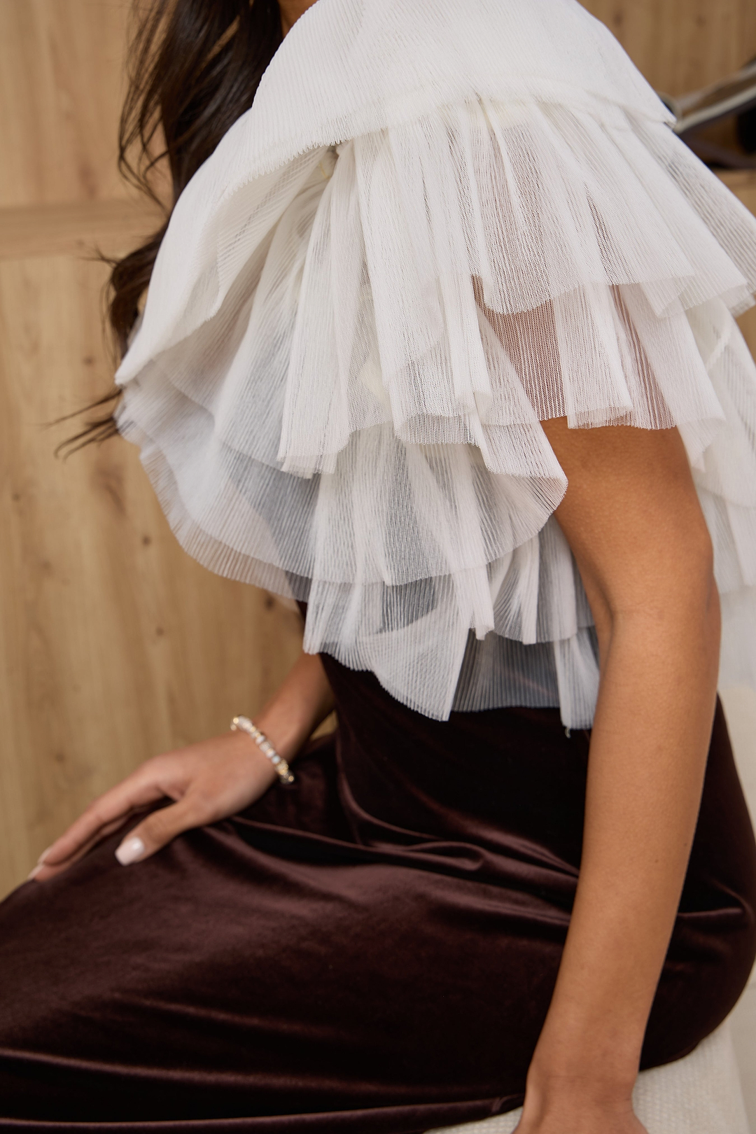 Ruffle Tulle Capelet