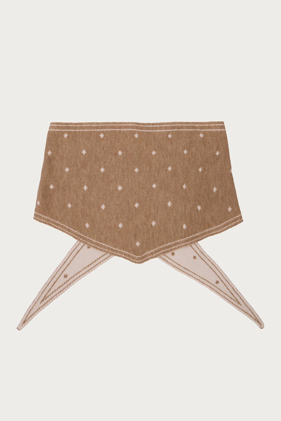 Polka Dot Triangle Scarf - BEIGE