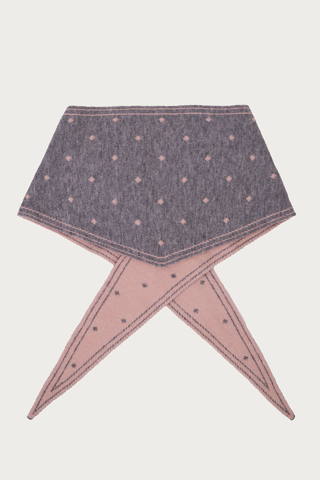 Polka Dot Triangle Scarf - Grey