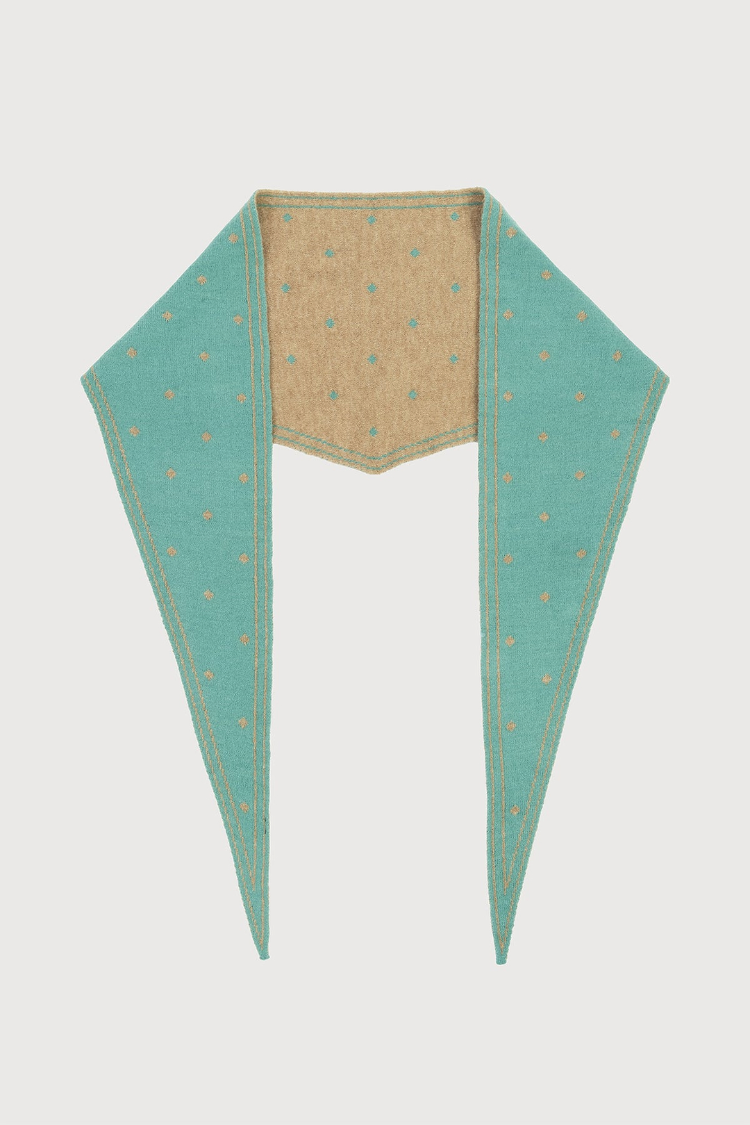Polka Dot Triangle Scarf - Light Blue