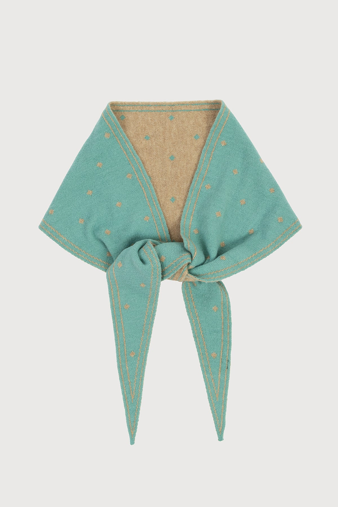 Polka Dot Triangle Scarf - Light Blue