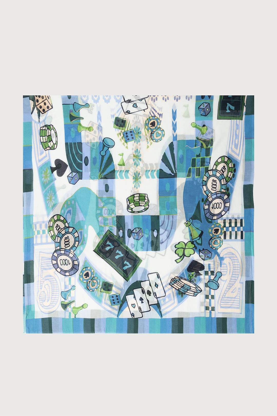 Casino Printed Scarf - Blue
