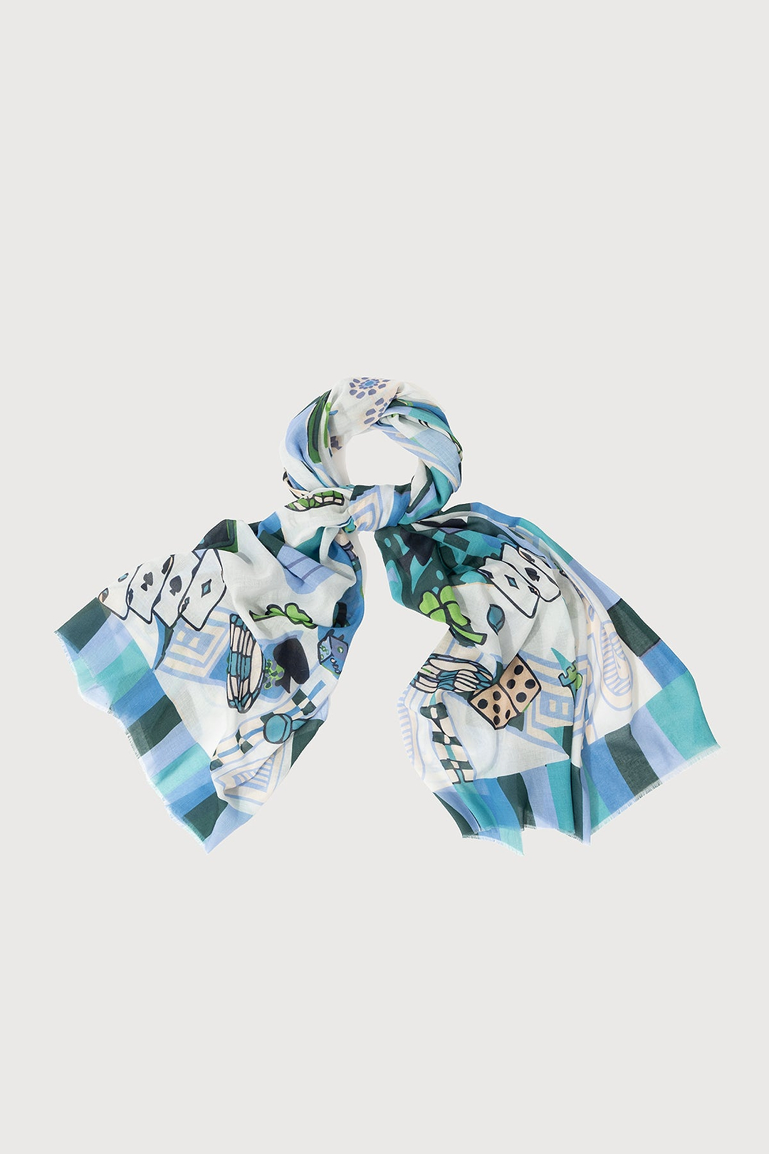 Casino Printed Scarf - Blue