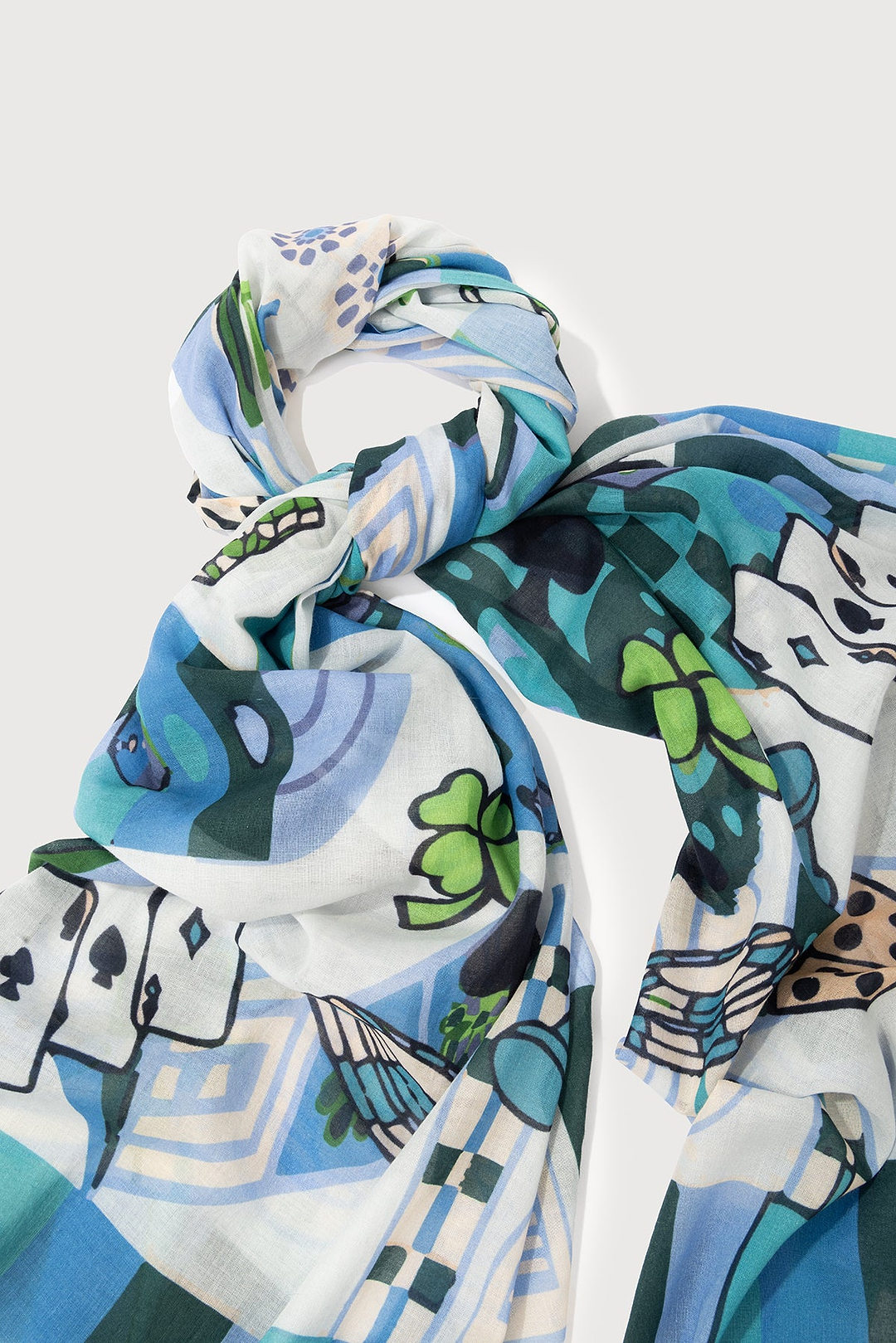 Casino Printed Scarf - Blue