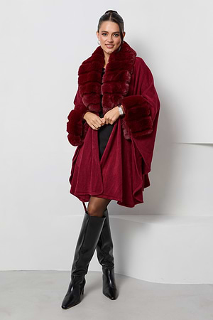 Faux Fur Trim Kimono