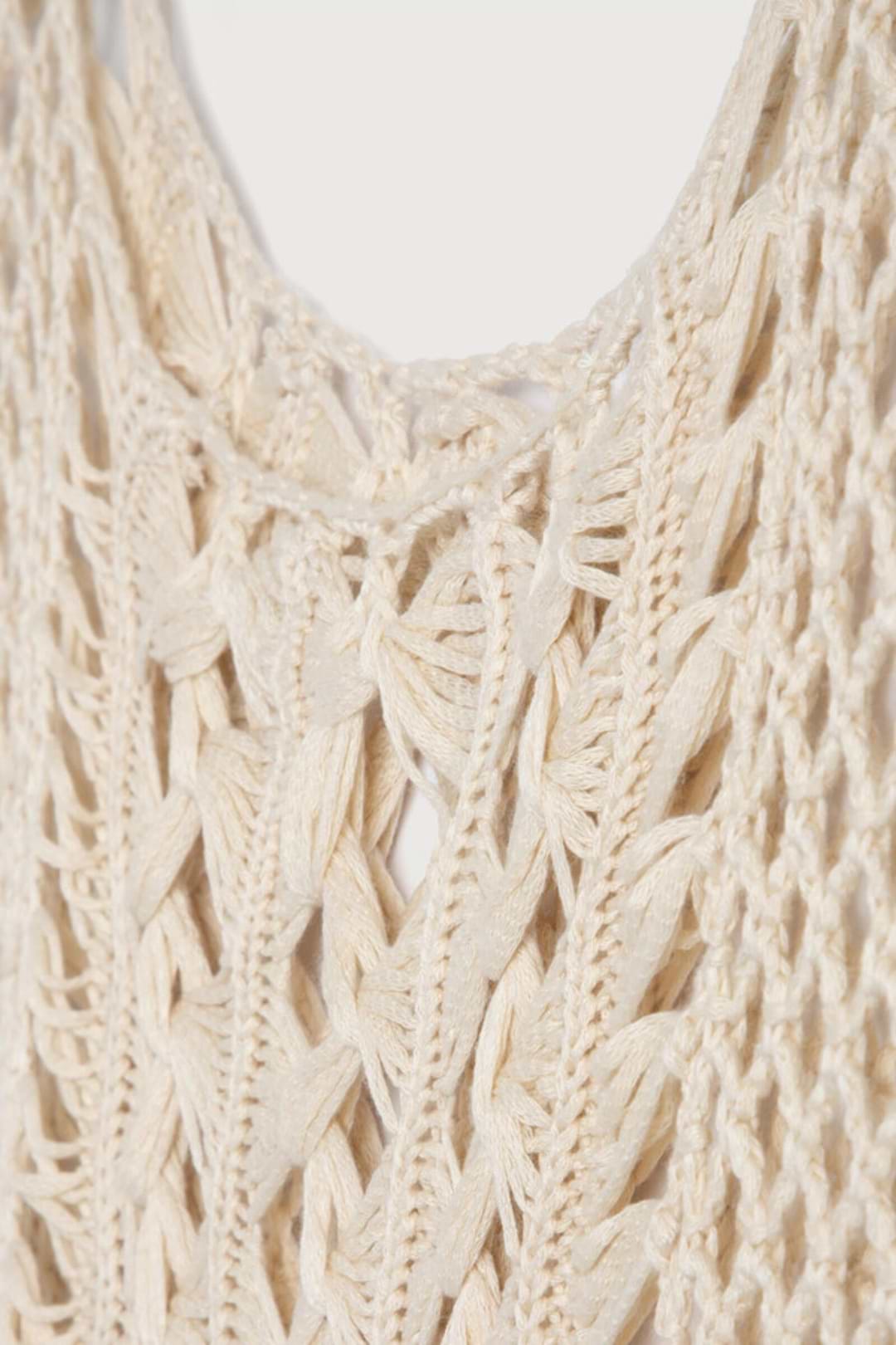 Bohemian Crochet Fringed Tunic - Ivory
