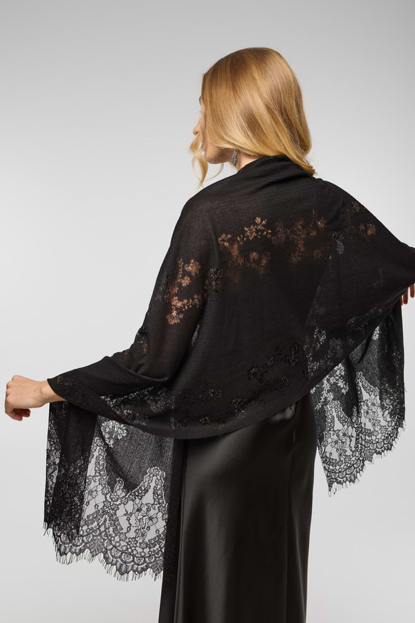 Lace Shimmer Scarf - Black