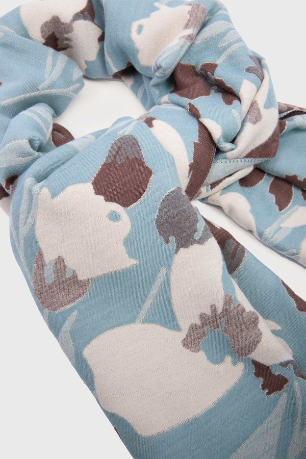 La Floraison Reversible Scarf - Blue