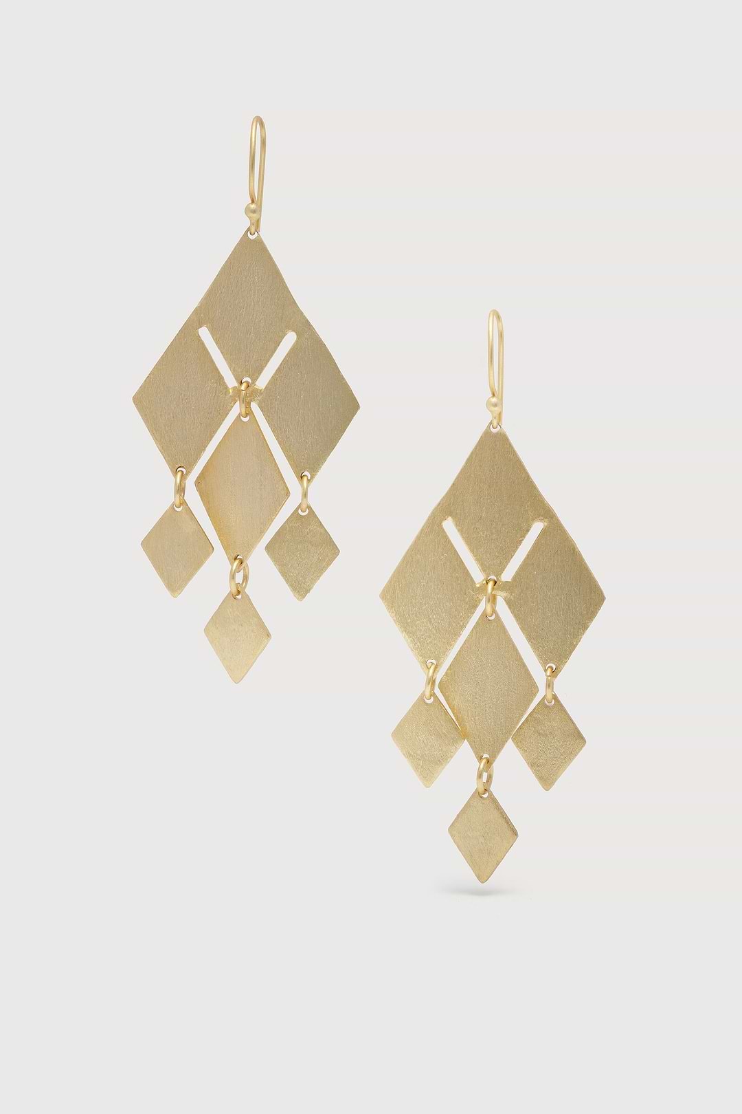 Cascading Diamond Dangle Earring Gold