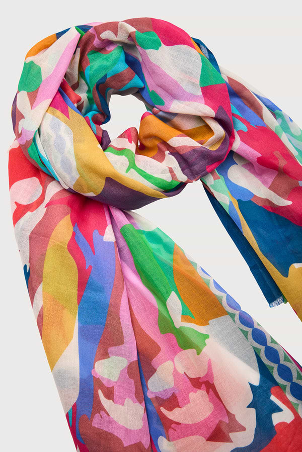 Spring Abstract Printed Scarf - Multi