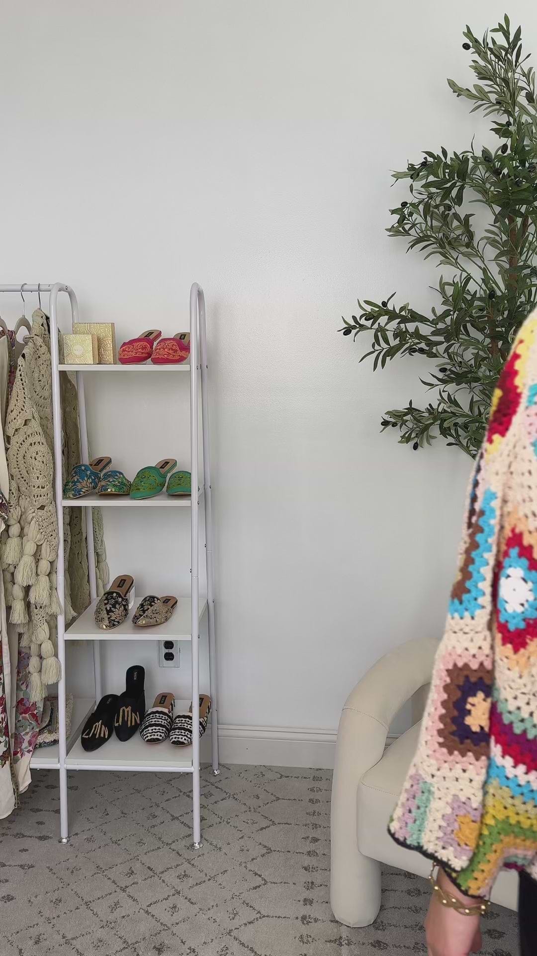 Granny Crochet Jacket Short - Dark Multi