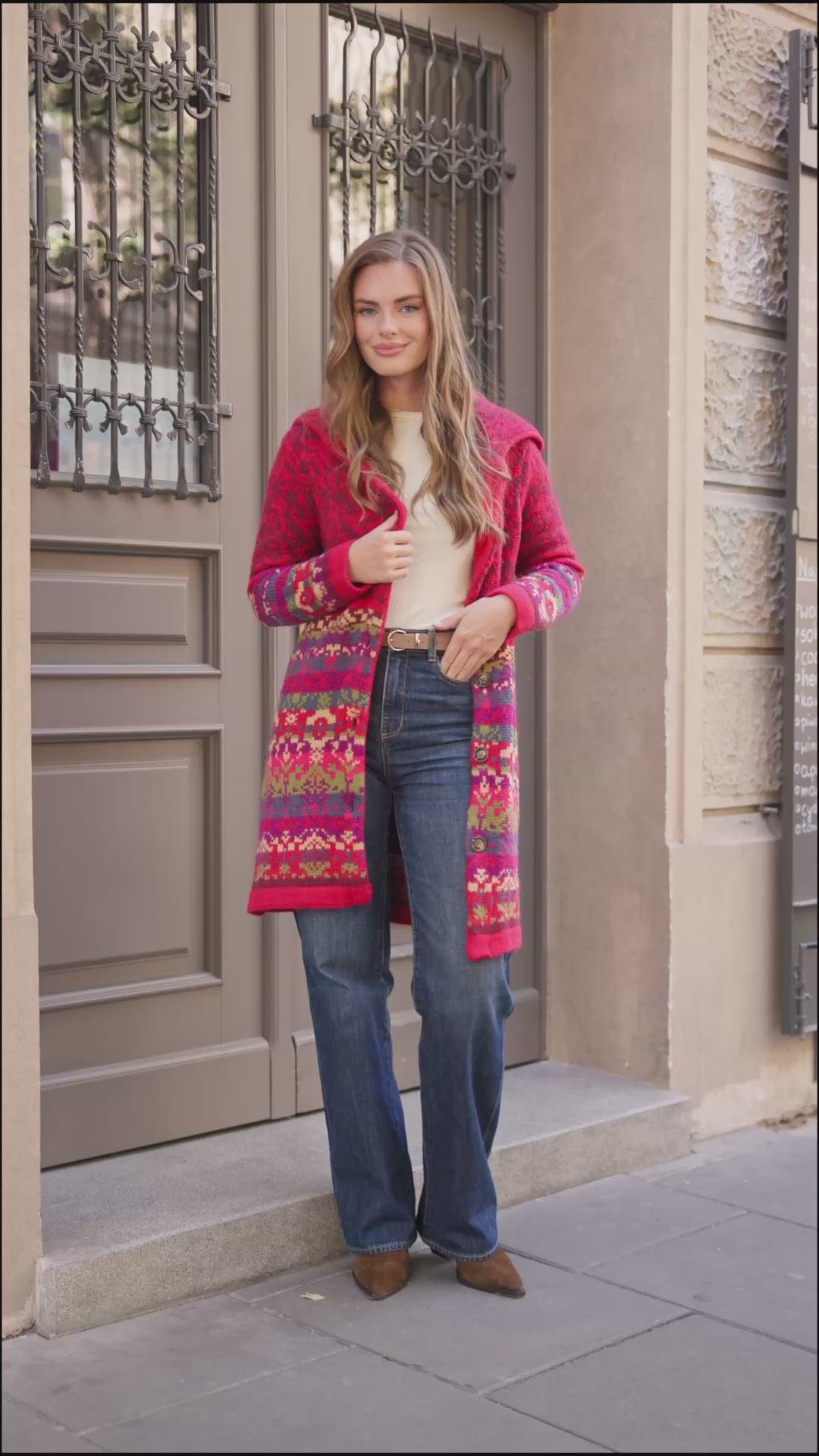 Fair Isle Nordic Long Cardigan