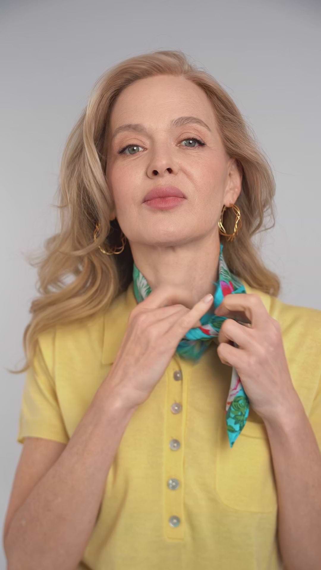 Multi Patterned Floral Bandana - Turquoise