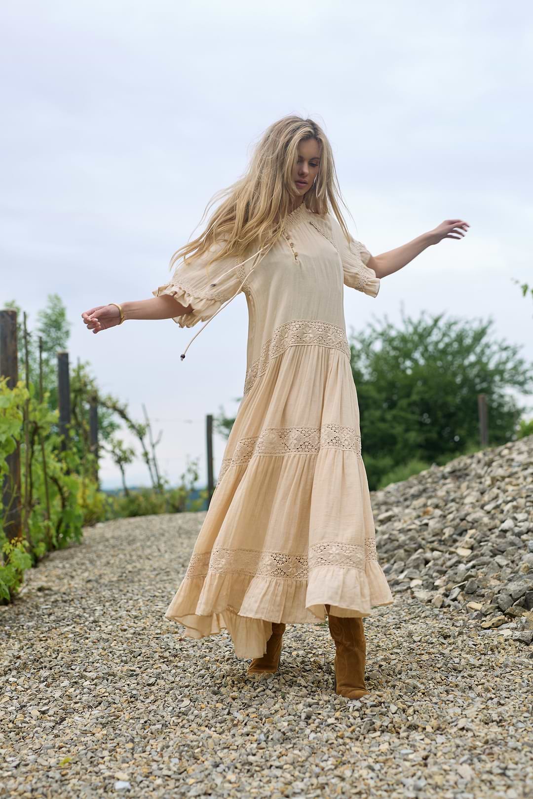Cotton Long Kaftan Dress