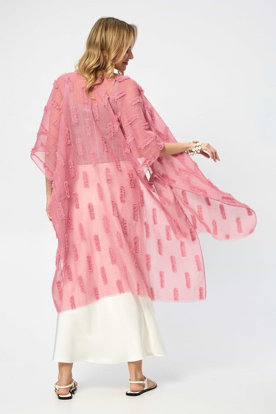 Textured Ruana - Pink