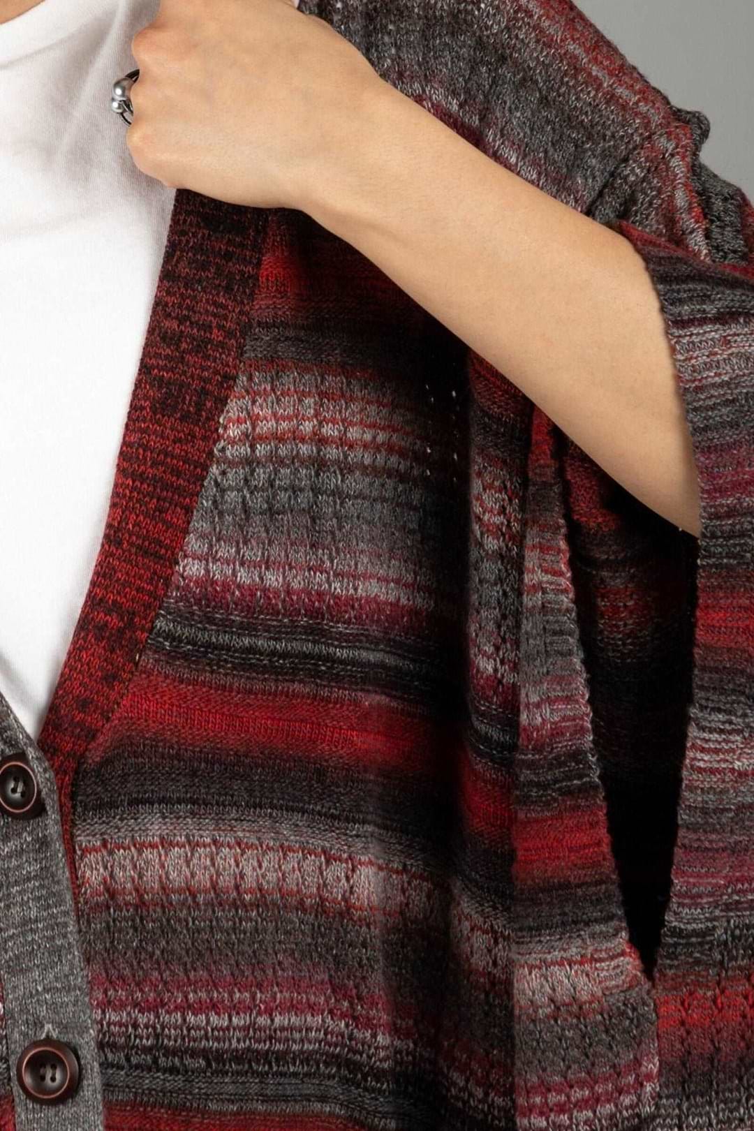 Black Cherry Comfy Cardigan - Firebrick