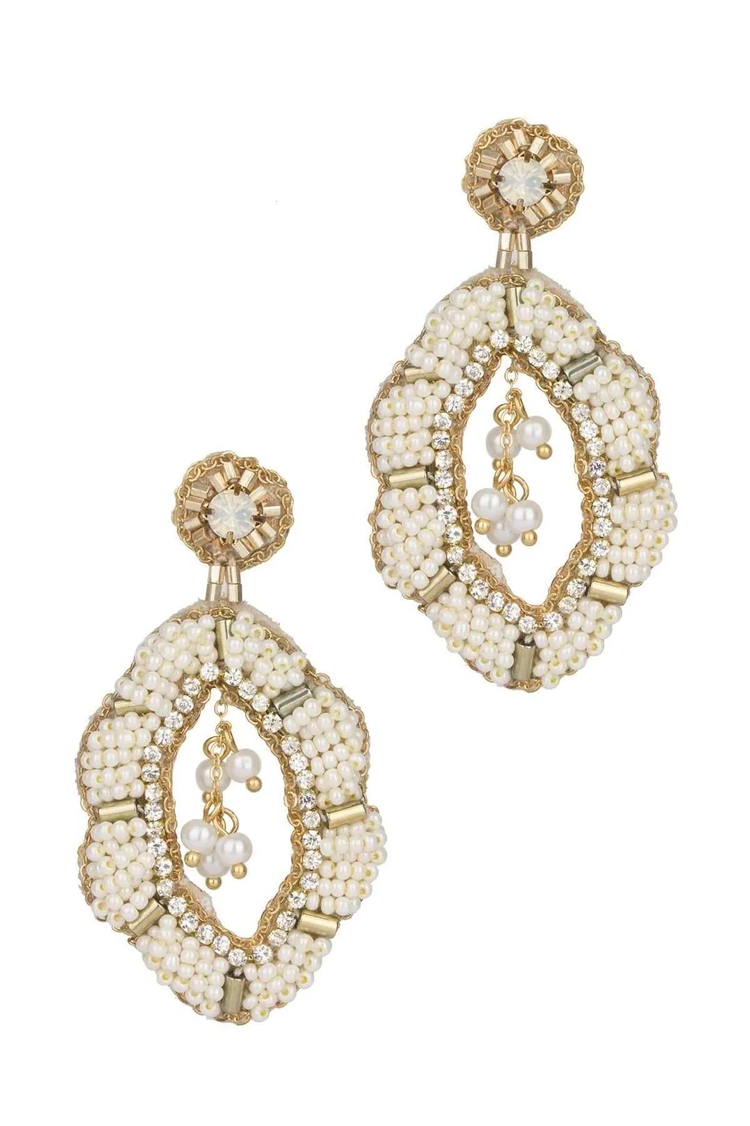 Rococo Beaded Statement Earring Ivory