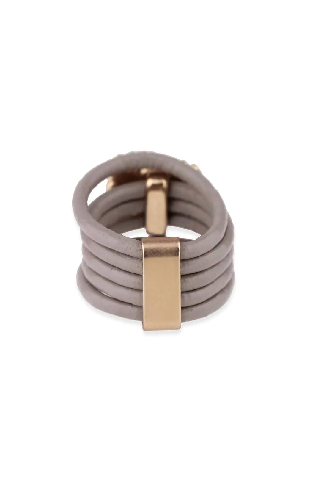 Caviar Leather Ring Gray