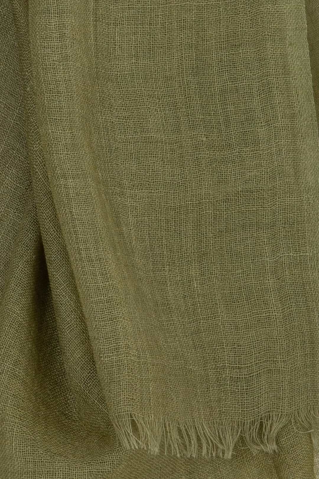 Woolen Fringe Scarf - Olive Drab