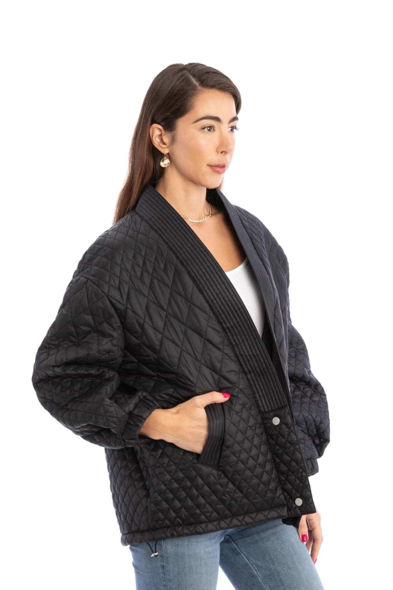 Diamond Quilted Jacket - Black
