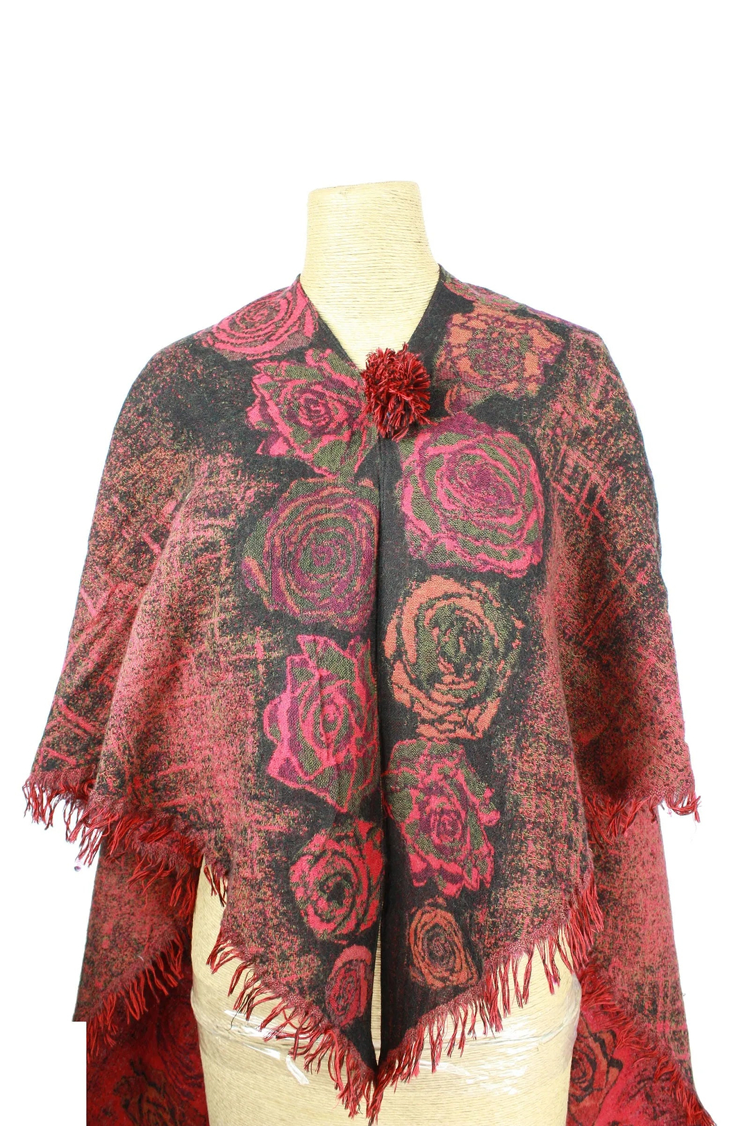 Triangular Mixed Woven Scarf Firebrick
