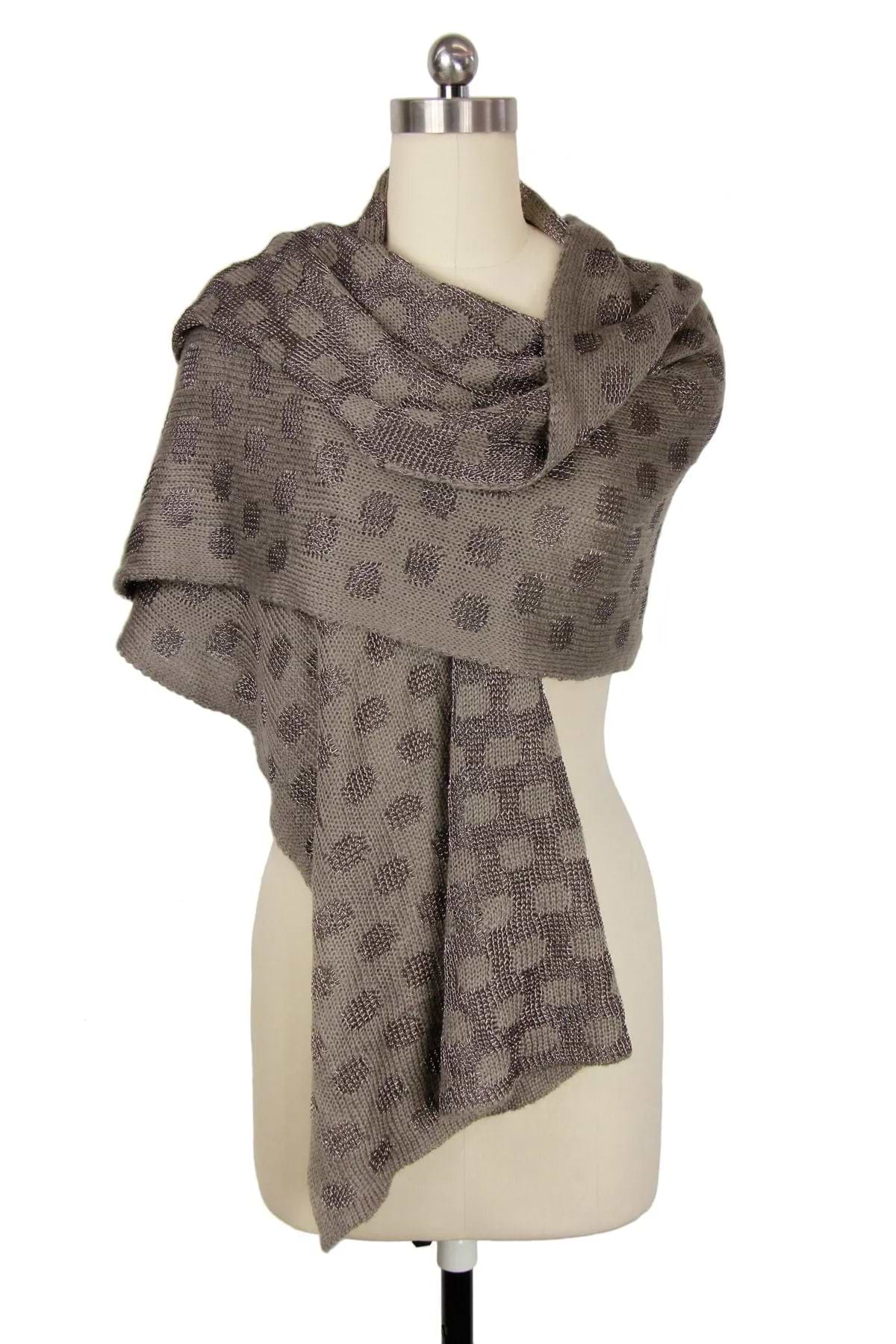 Nialey Polka Dot Scarf Light Brown